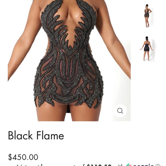 Black Flame Dez Couture Birthday Dress - Picture 4 of 4